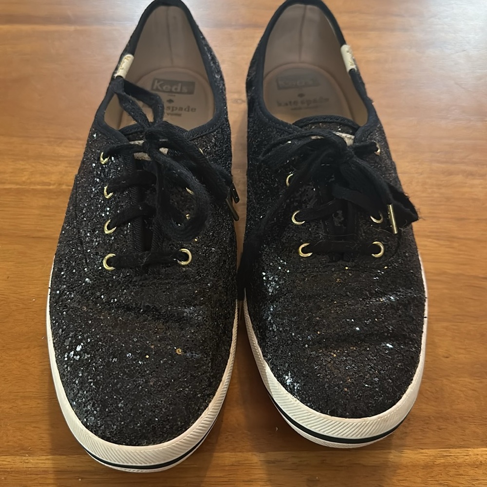 Kate spade Keds Black glitter 9.5